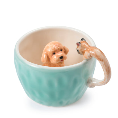 PetsonaMade Personalised Hand-Pinched Style Pet Portrait Coffee Mug (350 ml)