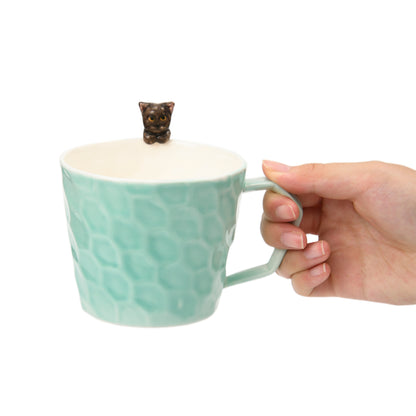 PetsonaMade Personalised Hand-Pinched Style Pet Portrait Coffee Mug (350 ml)