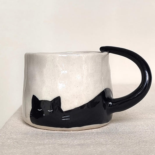 Handmade Ceramic Cat Coffee Cup – Choose Espresso 3.5/6 fl oz