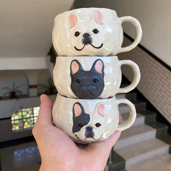 French Bulldog Ceramic Mug 9.5 fl oz – Sculpted Dog Coffee Cup